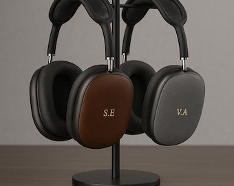 Personalized AirPods Max Covers - Custom Leather Monogrammed Headphone Case Set