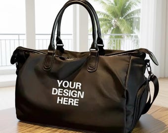Personalisierte Sporttasche mit Namen oder Logo - individueller Reisetasche mit Schuhfach | Wasserdichte Sporttasche für Damen & Herren