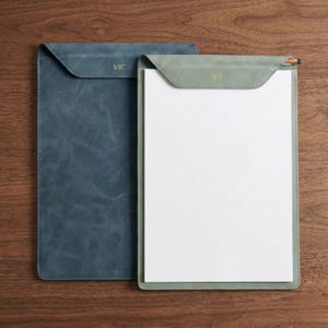 Personalized Leather A4 Folder Clipboard with Logo | Custom Name Document Organizer | Business Portfolio Padfolio Office Gift Bulk