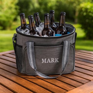 Personalized Insulated Beer Cooler Bag: Embroidered Name, Groomsmen Gift