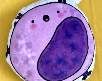 B CELL immune plushy, lymphocyte pillow