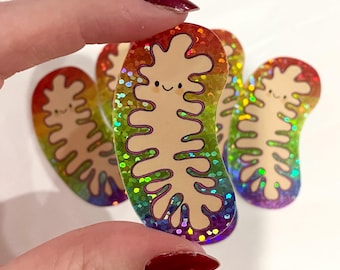 Glittery Mitochondria science Sticker