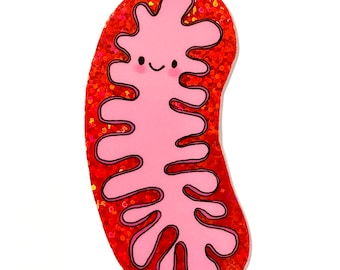 Glittery Mitochondria science Sticker