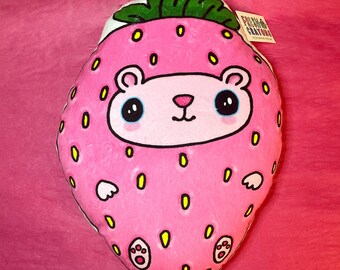 Strawbeary: pink strawberry bear animal plushy