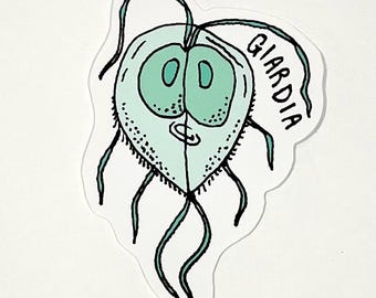 Giardia parasite vinyl sticker