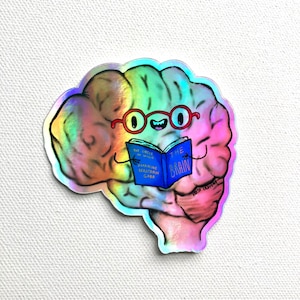 Holographic Brain vinyl sticker anatomy psychology neurology