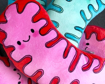 Mitochondria Pillow: XL science plushie, biology toy gift plush