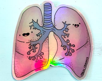 Holographic Lungs Sticker: Anatomy Vinyl Decal