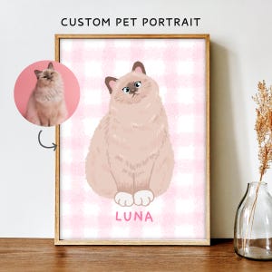 Custom Badly Drawn Pet Portrait, Fun Pet Portrait,Pet Lover Gift, Personalized Dog Portrait, Ugly Cat Drawing, Caricature Cat, Funny