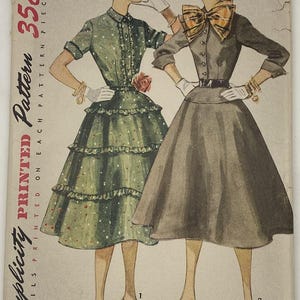 Vintage Simplicty 1950s Dress Pattern - Size 14