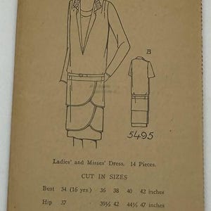 Rare Vintage 1920s Ladies Home Journal Dress Pattern - Bust 36 - Uncut/Factory Folded