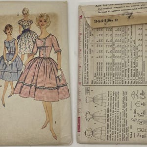 Vintage 1950s Rockabilly Dress Pattern - Size 12 - Uncut/Factory Folded