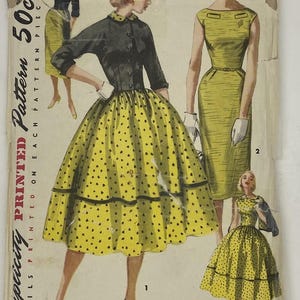 Vintage 1950s Dress and Jacket Pattern - Size 12