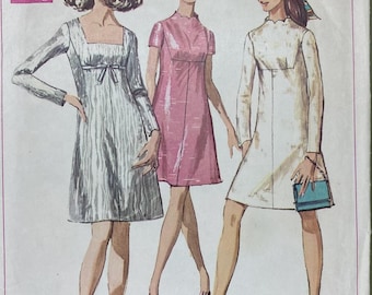 Sukienka w stylu Mod Shift z lat 60. XX wieku, wzór: Simplicity 7898, rozmiar 10