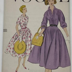 Vintage Pattern -1950s Vogue Shirtdress - Size 12 - Uncut/Factory-Folded