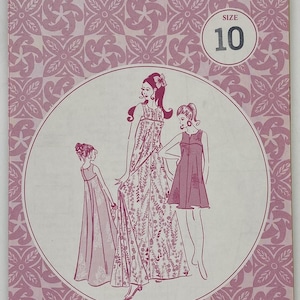 Vintage 1960s Patterns Pacifica Polynesian Dress Pattern - Size 10 - Uncut/Factory Folded