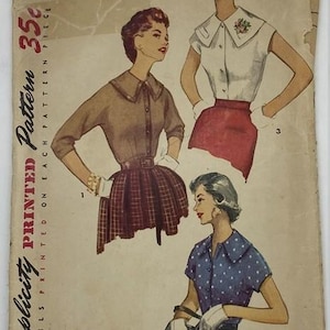 Vintage 1950s Blouse Pattern - Size 12