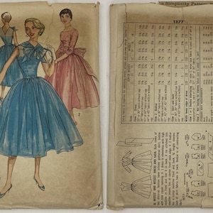 Vintage 1950s Simplicity Dress Pattern - Size 12
