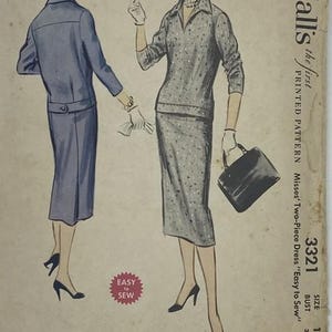 Vintage 1950s McCall&#39;s Dress, Skirt, Blouse Pattern - Size 14