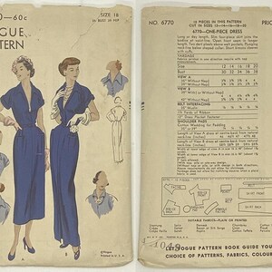 Vintage 1950s Dress Pattern - Size 18 - Uncut/Factory Folded