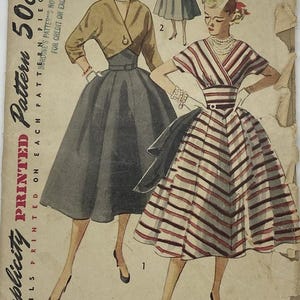 Vintage Pattern - 1950s Dress and Bolero Jacket - Size 12
