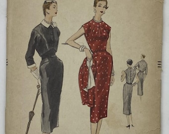 Patron De Couture Vintage Simplicity 1954 - Robe De Soirée & Jour & Veste, B30, Neuf