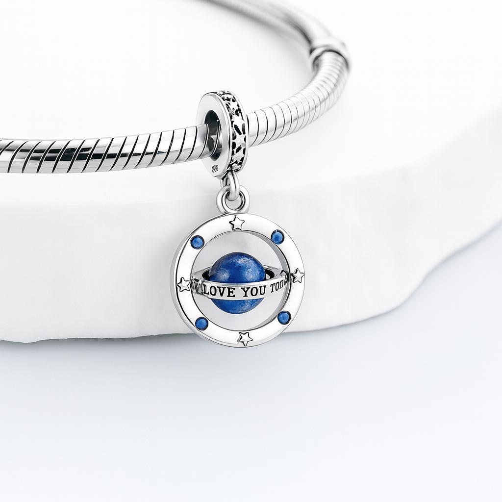 Braccialetto Donna Con 5 Charms Vero Argento 925 Ciondolo Zirconia Braccialetto Donna Con 5 Charms Vero Argento 925 Ciondolo Zirconia