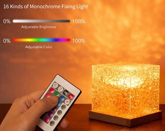 Ocean Wave LED Night Light Cube – 16 Color RGB Touch Lamp with Remote, USB Powered Aurora Mood Lamp for Bedroom, Home & Desk Decor