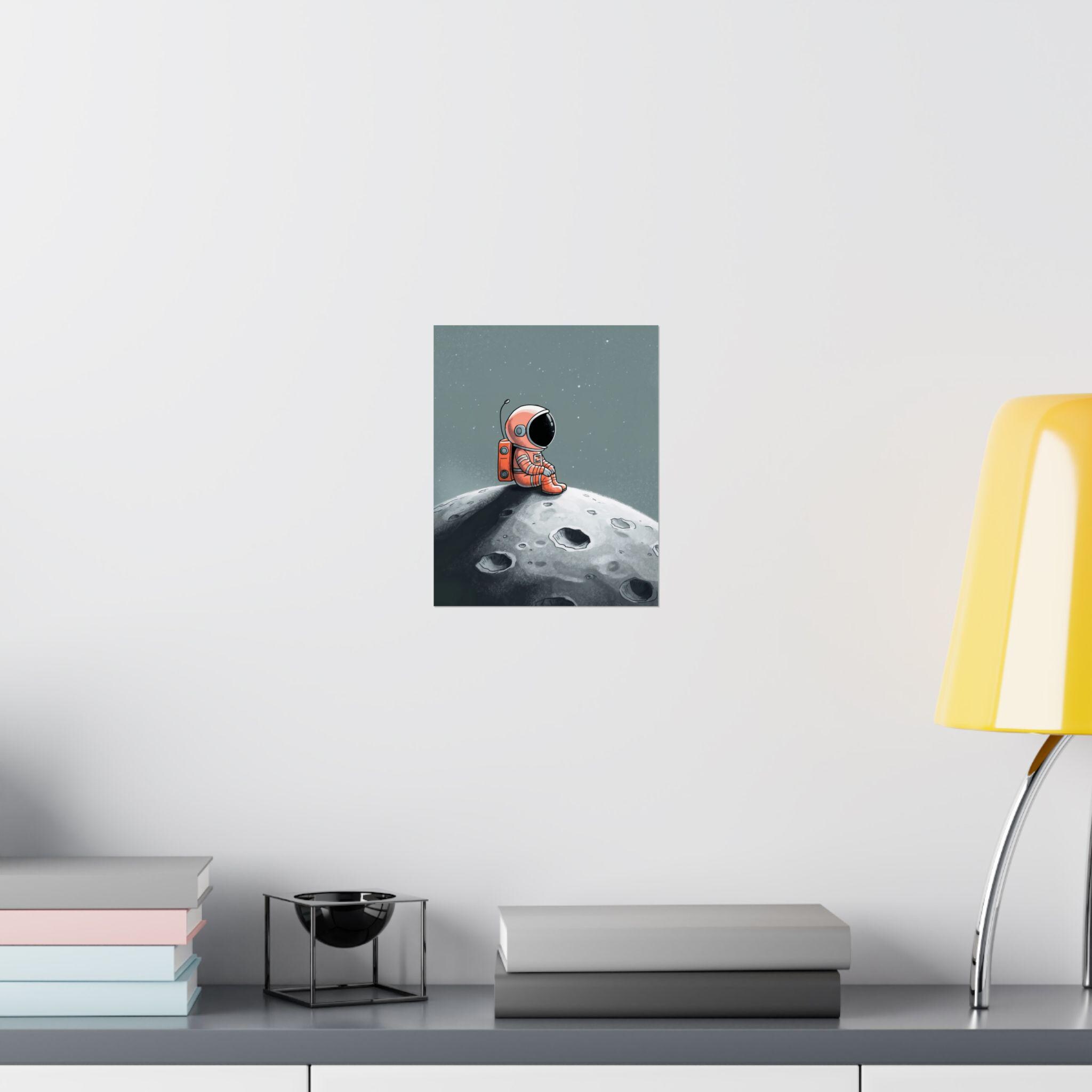 Astronaut Moon Giclée Print, Space Bedroom Wall Art - Etsy