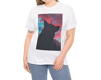 Majestic Wolf Graphic Tee, Unisex Heavy Cotton Shirt