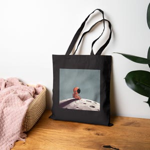 Bolsa de lona de algodón con inspiración astronauta, bolsa de compras ecológica, regalo para amantes del espacio, bolsa de viaje, bolsa de lona única
