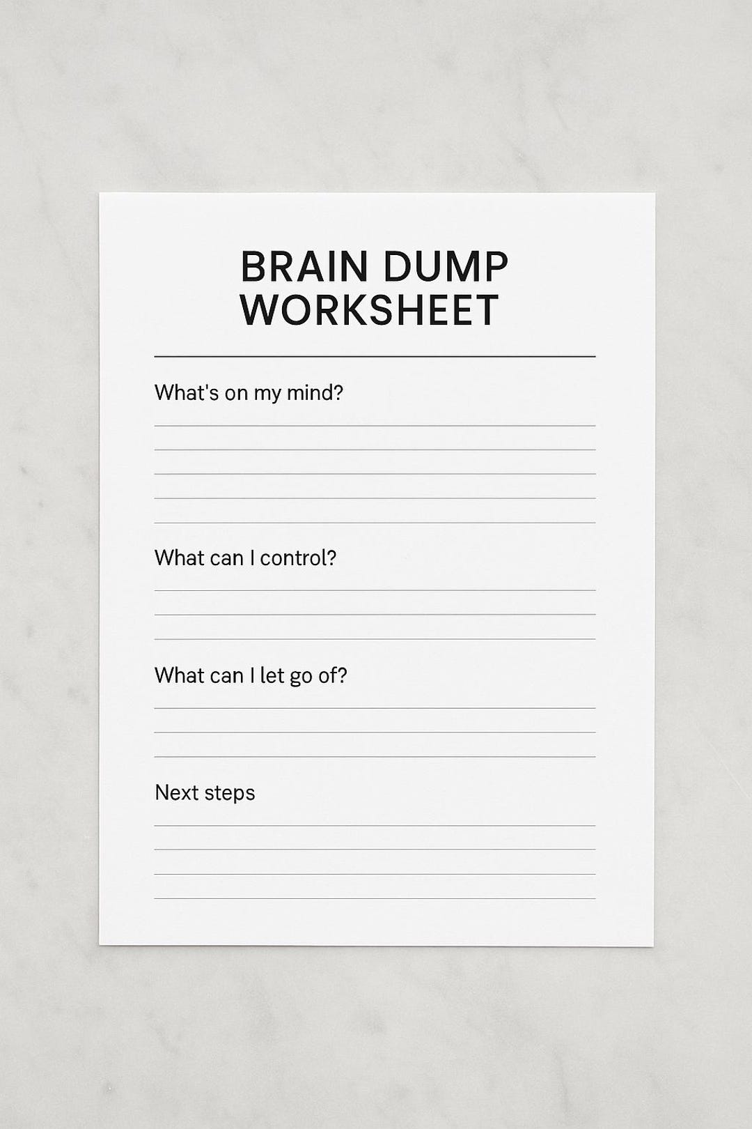 Brain Dump Worksheet | Mental Clarity Printable | Mindfulness PDF ...