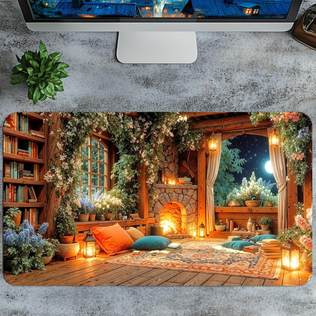 moonlit-garden-book-nook-deskmat-cozy-cottagecore-reading-alcove