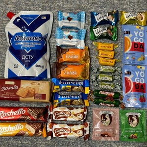 Traditional Ukrainian chocolate sweets candy yummy box, Authentic Mystery Cookies, Made in Ukraine, Gift from Ukraine, Roshen chocolate set
