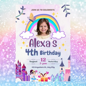 Kids Birthday Invites, Instant Download Birthday Invitation, Editable Birthday Template, Customizable Birthday Invite