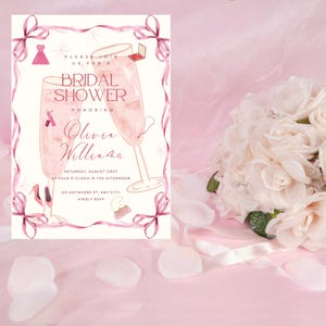 Invitaciones para despedida de soltera, descarga instantánea, plantilla editable y personalizable.