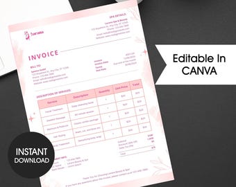 Editable Invoice Template: Modern Small Business Order Form (Canva, Instant Download)