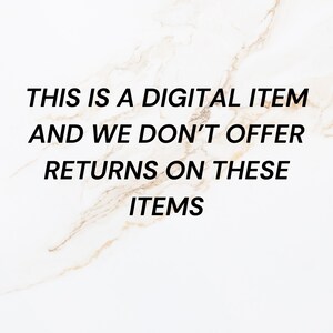 K&ouml;nnte beinhalten: Bild mit Text: "THIS IS A DIGITAL ITEM AND WE DON'T OFFER RETURNS ON THESE ITEMS." Der schwarze Text befindet sich auf einem wei&szlig;-goldenen Marmorhintergrund.