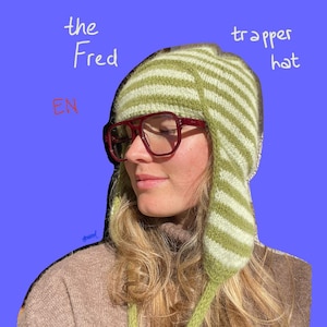 English Knitting Pattern "Fred Earflap Hat - Trapper Hat | PDF DIY Hat | Beginner-Friendly Project | Digital Pattern in English