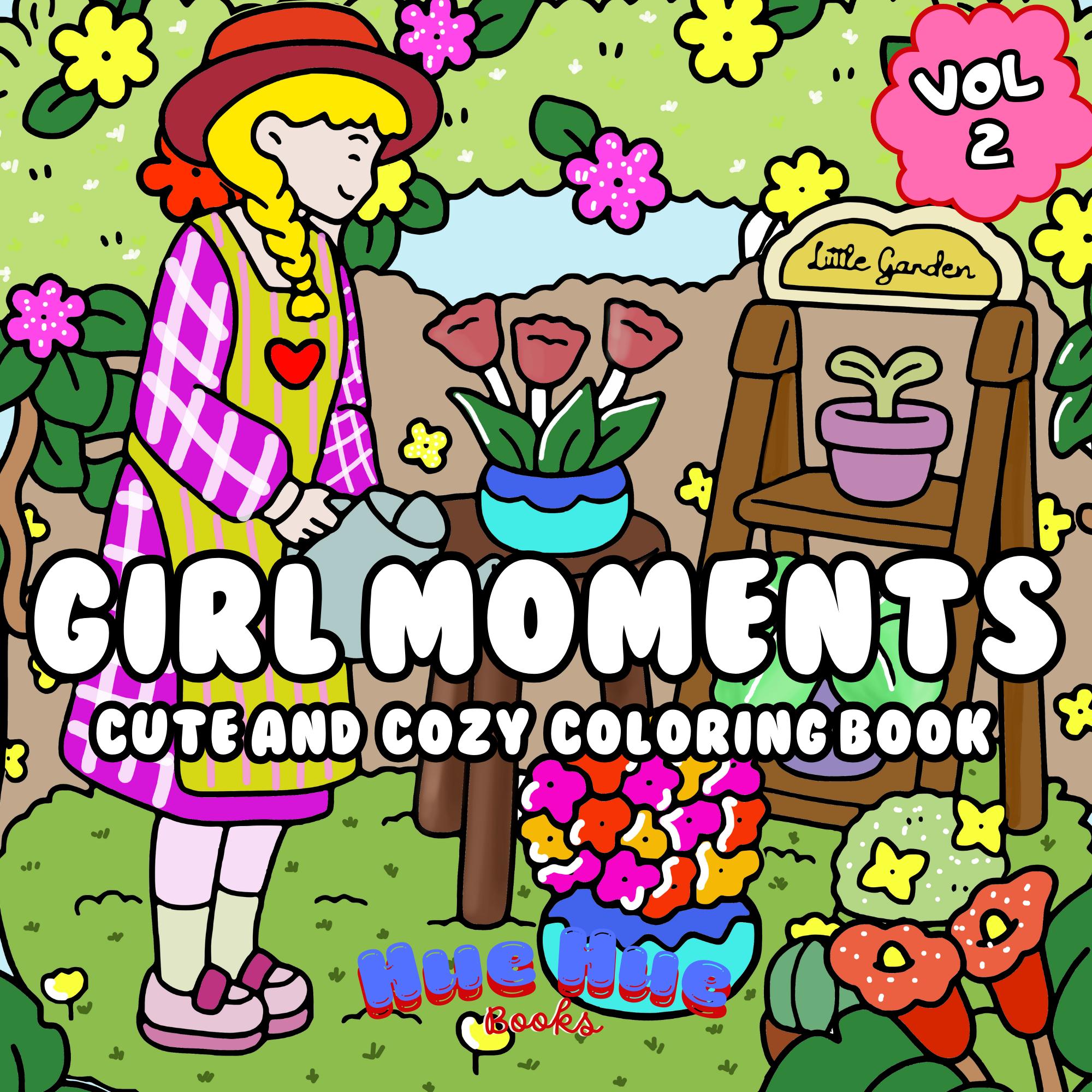 Girl Moments Coloring Pages – Cute & Cozy Girl Life Printable Coloring Book for Kids & Adults, Instant Digital PDF, Vol. 2