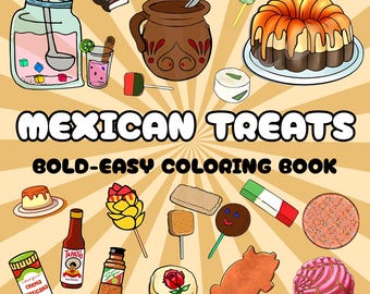 Gedurfde en gemakkelijke kleurplaat Mexicaans eten | 42 afdrukbare pdf-kleurplaten Mexicaanse lekkernijen | Digitale download | Digitale kleurplaten