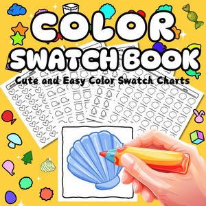 Printable Blank Color Swatch Chart | 30 Pages Digital PDF Coloring Swatch Book | Digital Download Color Test Sheets for Alcohol Marker
