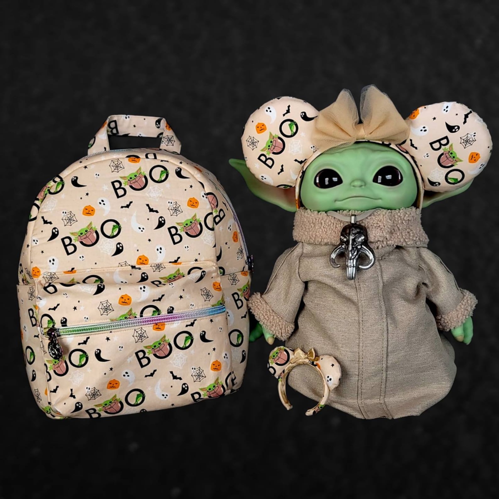 Baby Yoda Halloween mini backpack with convertible straps Etsy