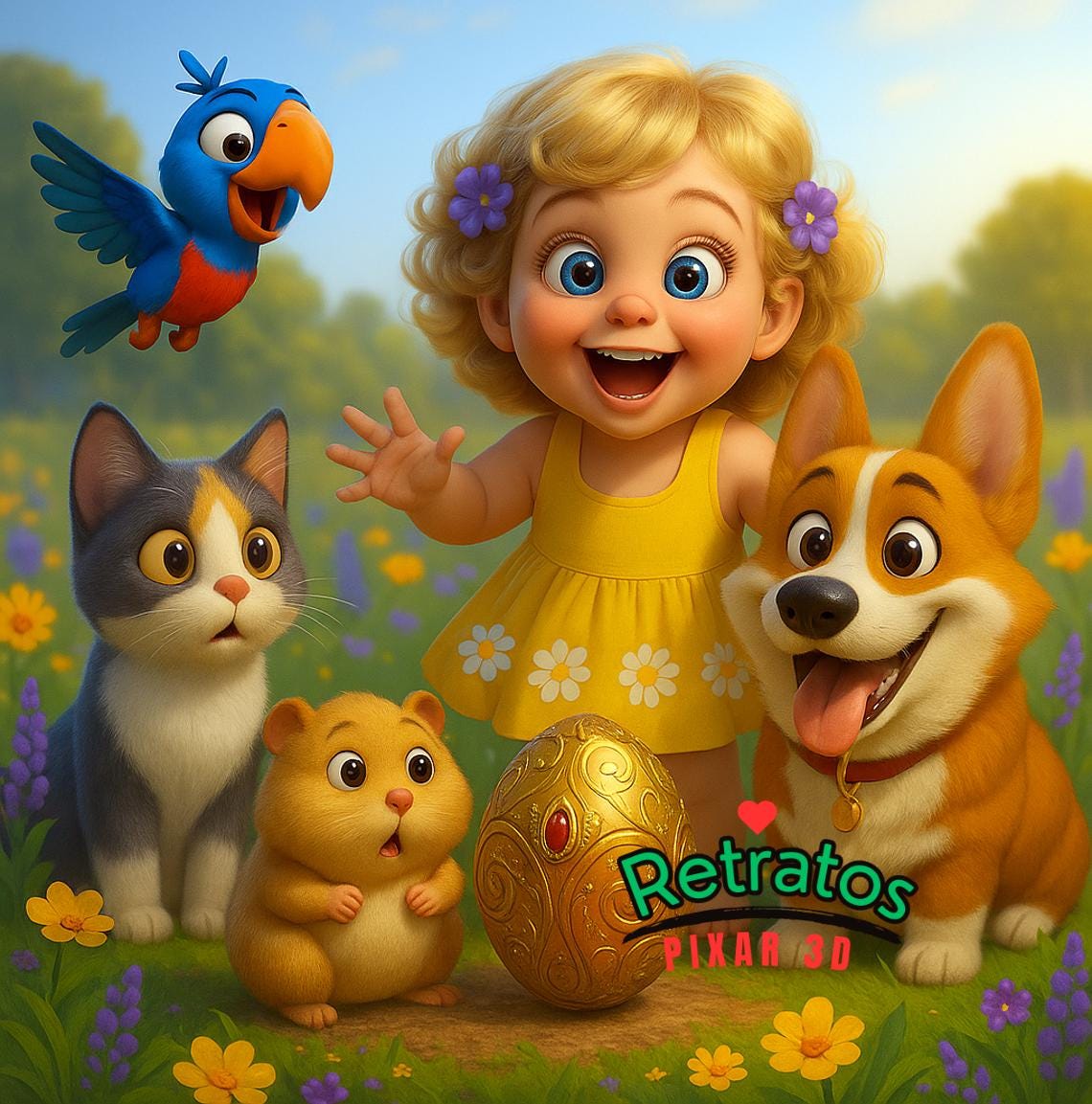 Custom portrait from a Pixar-style photo in 3D