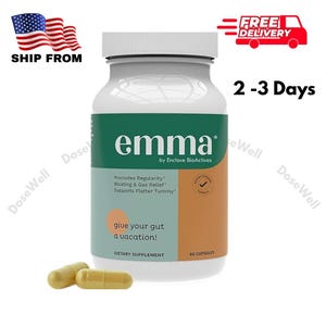 Emma Gut Health Doctors Endorsed Supplement - 60 Capsules - Relief from Gas and Bloating, Repairs Leaky Gut with Magnesium, Vitamin D