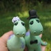 READY to SHIP Dino Love wedding cake topper