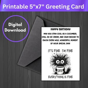 Cartão de Aniversário para Imprimir em Tempos Difíceis – Download Digital Cartão de Incentivo | Mensagem de Aniversário Calma e de Apoio | Download Instantâneo