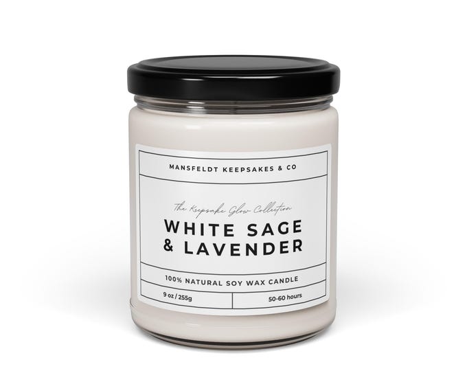 Scented soy candle - White sage and lavender