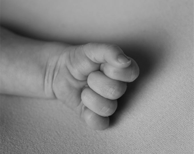 Quiet Light No. 1 – Black and White Newborn Hand Fine Art Print