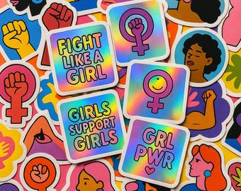 Feminist Sticker Pack – 50 Vinyl Stickers with Girl Power and Equality Themes